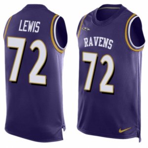 Mens Nike Baltimore Ravens #72 Alex Lewis Limited Purple Player Name & Number Tank Top NFL Jersey