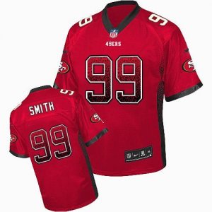 Nike San Francisco 49ers #99 Aldon Smith Red Jersey(Elite Drift Fashion)