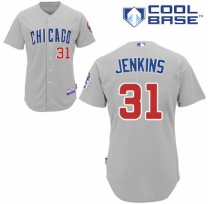 Mens Majestic Chicago Cubs #31 Fergie Jenkins Replica Grey Road Cool Base MLB Jersey