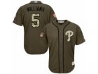 Youth Majestic Philadelphia Phillies #5 Nick Williams Replica Green Salute to Service MLB Jersey