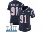 Women Nike New England Patriots #91 Deatrich Wise Jr Navy Blue Team Color Vapor Untouchable Limited Player Super Bowl LII NFL Jersey