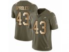 Men Nike Philadelphia Eagles #43 Darren Sproles Limited Olive Gold 2017 Salute to Service NFL Jersey