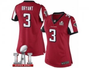 Womens Nike Atlanta Falcons #3 Matt Bryant Limited Red Team Color Super Bowl LI 51 NFL Jersey