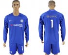 2017-18 Chelsea 1 BEGOVIC Home Goalkeeper Long Sleeve Soccer Jersey