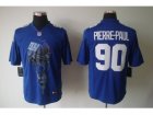 Nike NFL New York Giants #90 Jason Pierre-Paul Blue Jerseys(Helmet Tri-Blend Limited)