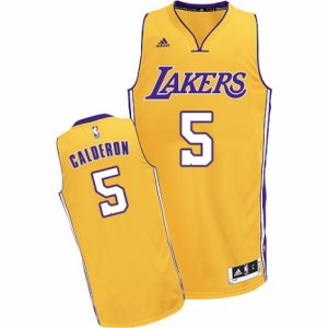 Mens Adidas Los Angeles Lakers #5 Jose Calderon Swingman Gold Home NBA Jersey