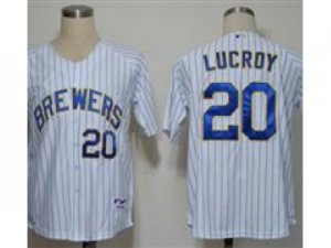 MLB Jerseys Milwaukee Brewers #20 lucroy white