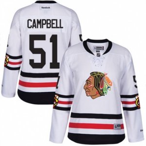 Womens Reebok Chicago Blackhawks #51 Brian Campbell Authentic White 2017 Winter Classic NHL Jersey