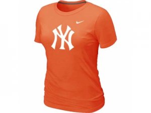 Women MLB New York Yankees Heathered Orange Nike Blended T-Shirt