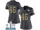 Women Nike New England Patriots #46 James Develin Limited Black 2016 Salute to Service Super Bowl LII NFL Jersey