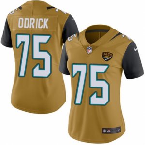 Women\'s Nike Jacksonville Jaguars #75 Jared Odrick Limited Gold Rush NFL Jersey