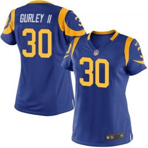 Women Nike St. Louis Rams #30 Todd Gurley II Royal Blue Alternate Stitched Jersey