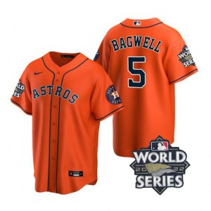 Astros #5 Jeff Bagwell Orange Nike 2022 World Series Cool Base Jersey