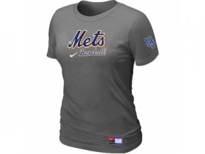 women New York Mets Nike D.Grey Short Sleeve Practice T-Shirt