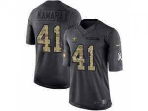 Mens Nike New Orleans Saints #41 Alvin Kamara Limited Black 2016 Salute to Service NFL Jersey