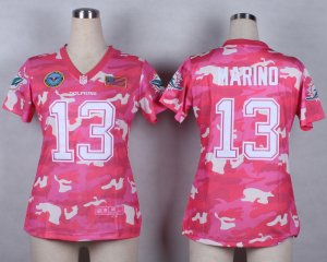 Nike Women Miami Dolphins #13 Dan Marino Salute to Service New Pink Camo jerseys