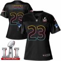 Womens Nike New England Patriots #23 Patrick Chung Game Black Fashion Super Bowl LI 51 NFL Jersey