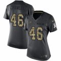 Women's Nike New Orleans Saints #46 Ken Crawley Limited Black 2016 Salute to Service NFL Jersey