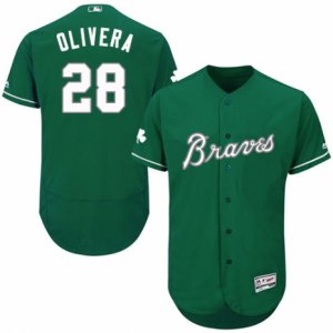 Men\'s Majestic Atlanta Braves #28 Hector Olivera Green Celtic Flexbase Authentic Collection MLB Jersey