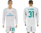2017-18 Real Madrid 31 R.YANEZ Home Long Sleeve Soccer Jersey