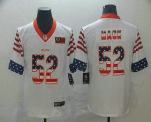 Mens Chicago Bears #52 Khalil Mack White Independence Day Stars