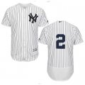 2016 Men New York Yankees #2 Derek Jeter Majestic White Flexbase Authentic Collection Player Jersey