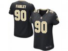 Women Nike New Orleans Saints #90 Nick Fairley Game Black Team Color NFL Jersey