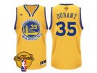 Mens Adidas Golden State Warriors #35 Kevin Durant Authentic Gold 2017 The Finals Patch NBA Jersey