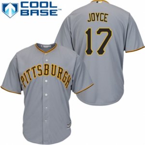 Men\'s Majestic Pittsburgh Pirates #17 Matt Joyce Replica Grey Road Cool Base MLB Jersey