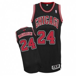 Mens Adidas Chicago Bulls #24 Lauri Markkanen Authentic Black Alternate NBA Jersey