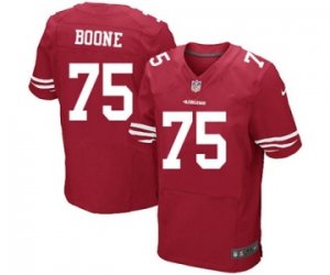 Men\'s Nike San Francisco 49ers #75 Alex Boone Elite Red Team Color NFL Jersey