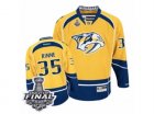 Mens Reebok Nashville Predators #35 Pekka Rinne Premier Gold Home 2017 Stanley Cup Final NHL Jersey