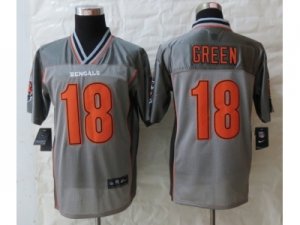 Nike Cincinnati Bengals #18 Green Grey Jerseys(Vapor Elite)