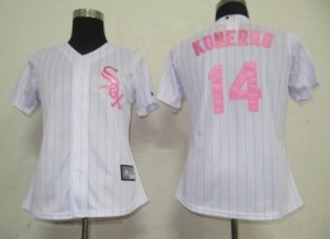 MLB Women Jerseys Chicago White Sox #14 Paul Konerko White[Pink