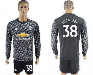 2017-18 Manchester United 38 TUANZEBE Away Long Sleeve Soccer Jersey