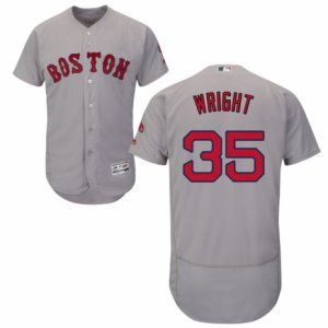 Men\'s Majestic Boston Red Sox #35 Steven Wright Grey Flexbase Authentic Collection MLB Jersey