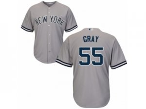 Youth Majestic New York Yankees #55 Sonny Gray Replica Grey Road MLB Jersey