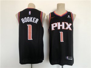 Men Phoenix Suns 1 Booker Black Game Nike 2021 NBA Jersey