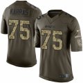 Mens Nike New England Patriots #75 Ted Karras Limited Green Salute to Service NFL Jersey