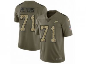 Men Nike Philadelphia Eagles #71 Jason Peters Limited Olive Camo 2017 Salute to Service NFL Jersey