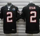 Nike Falcons #2 Matt Ryan Black With Hall of Fame 50th Patch NFL Elite Jersey