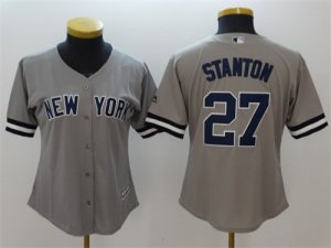 New york Yankees #27 Giancarlo Stanton Gray Women Cool Base Jersey