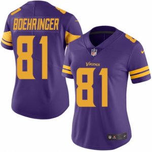 Women\'s Nike Minnesota Vikings #81 Moritz Boehringer Limited Purple Rush NFL Jersey