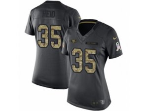 Women Nike San Francisco 49ers #35 Eric Reid Limited Black 2016 Salute to Service NFL Jersey