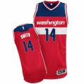Mens Adidas Washington Wizards #14 Jason Smith Authentic Red Road NBA Jersey