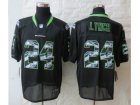 2014 Nike Seattle Seahawks #24 Lynch Black Jerseys(Lights Out titched Elite)