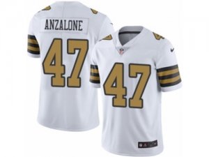 Mens Nike New Orleans Saints #47 Alex Anzalone Limited White Rush NFL Jersey