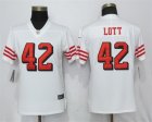 Nike 49ers #42 Ronnie Lott White Women Color Rush Vapor Untouchable Limited Jersey