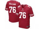 Mens Nike San Francisco 49ers #76 Garry Gilliam Elite Red Team Color NFL Jersey