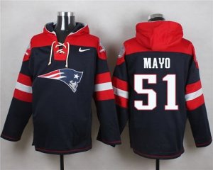 Nike New England Patriots #51 Jerod Mayo Navy Blue Player Pullover Hoodie